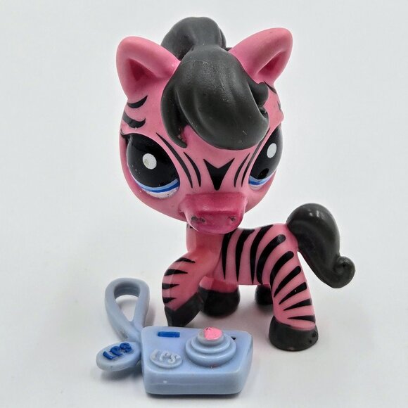 Littlest Pet Shop Zebra #2078 Pink LPS Toy 2006 Read - Picture 1 of 10